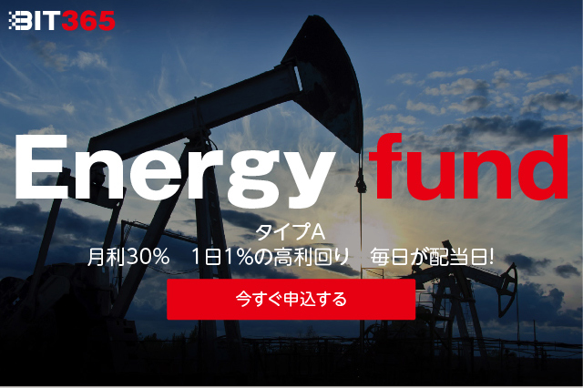 BIT365 Energy fund タイプA月利30%　1日1％の高利回り　毎日が配当日！